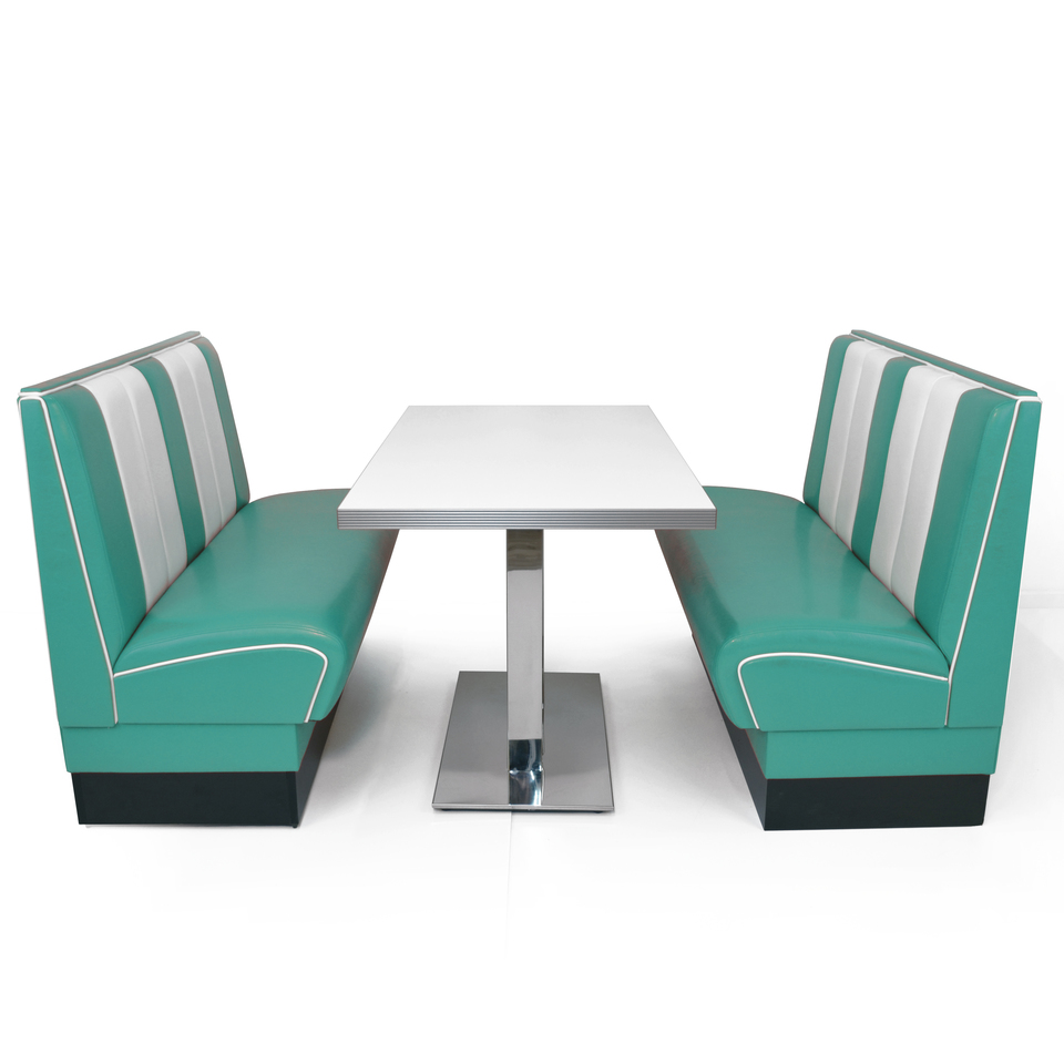 American Diner Set I Lincoln I Türkis matt - schwarzer Tisch