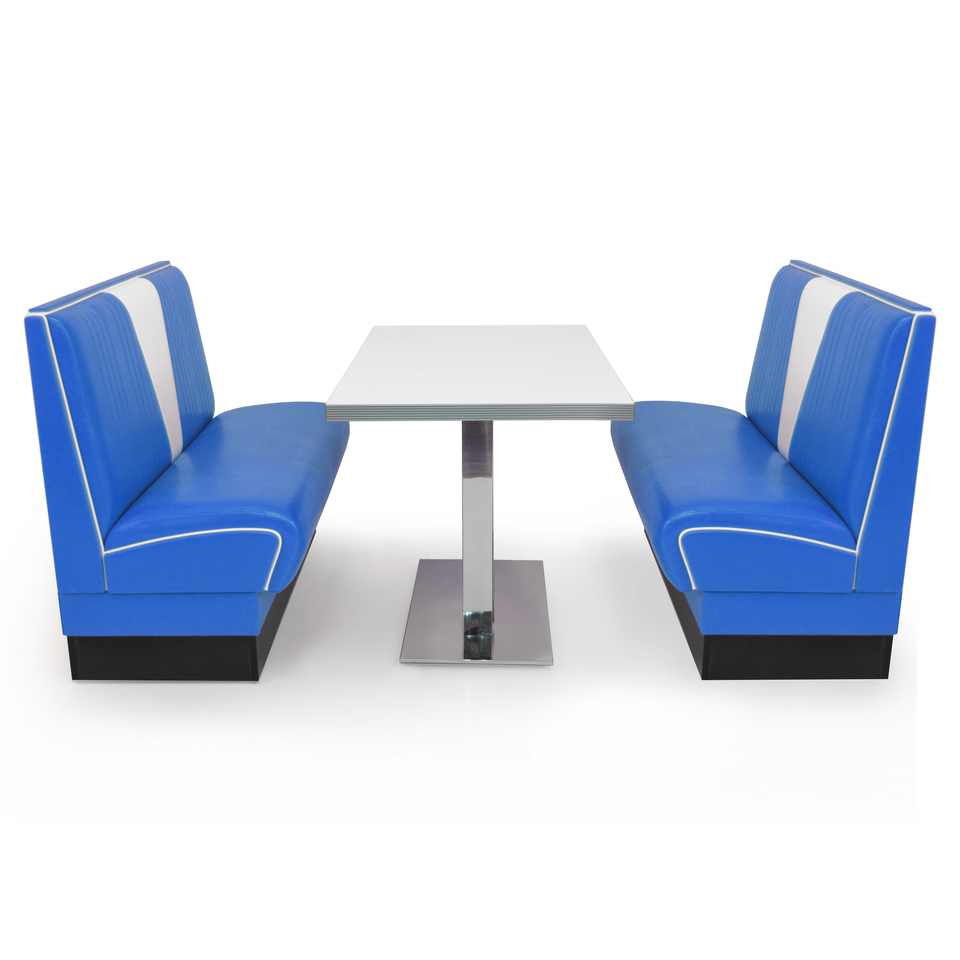 American Diner Set II Omaha Blau glänzend - schwarzer Dinertisch