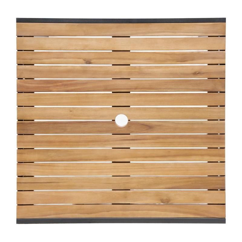 Abyalven Bistrotisch Stahl Akazienholz 80x80cm