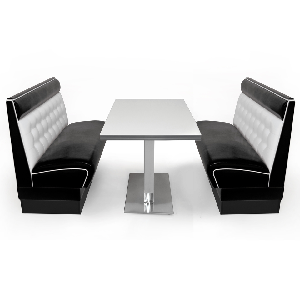 American Diner Set Pender II Schwarz matt - schwarzer Tisch