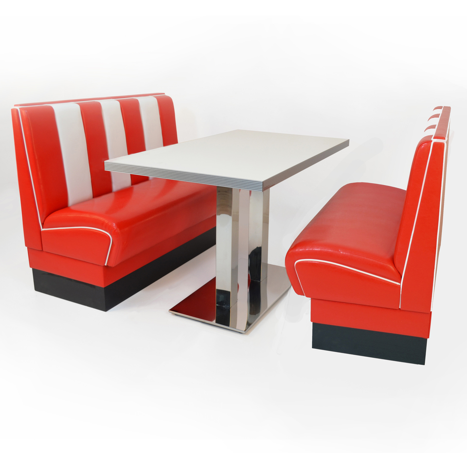 American Diner Set II Lincoln II Rot matt - weißer Tisch