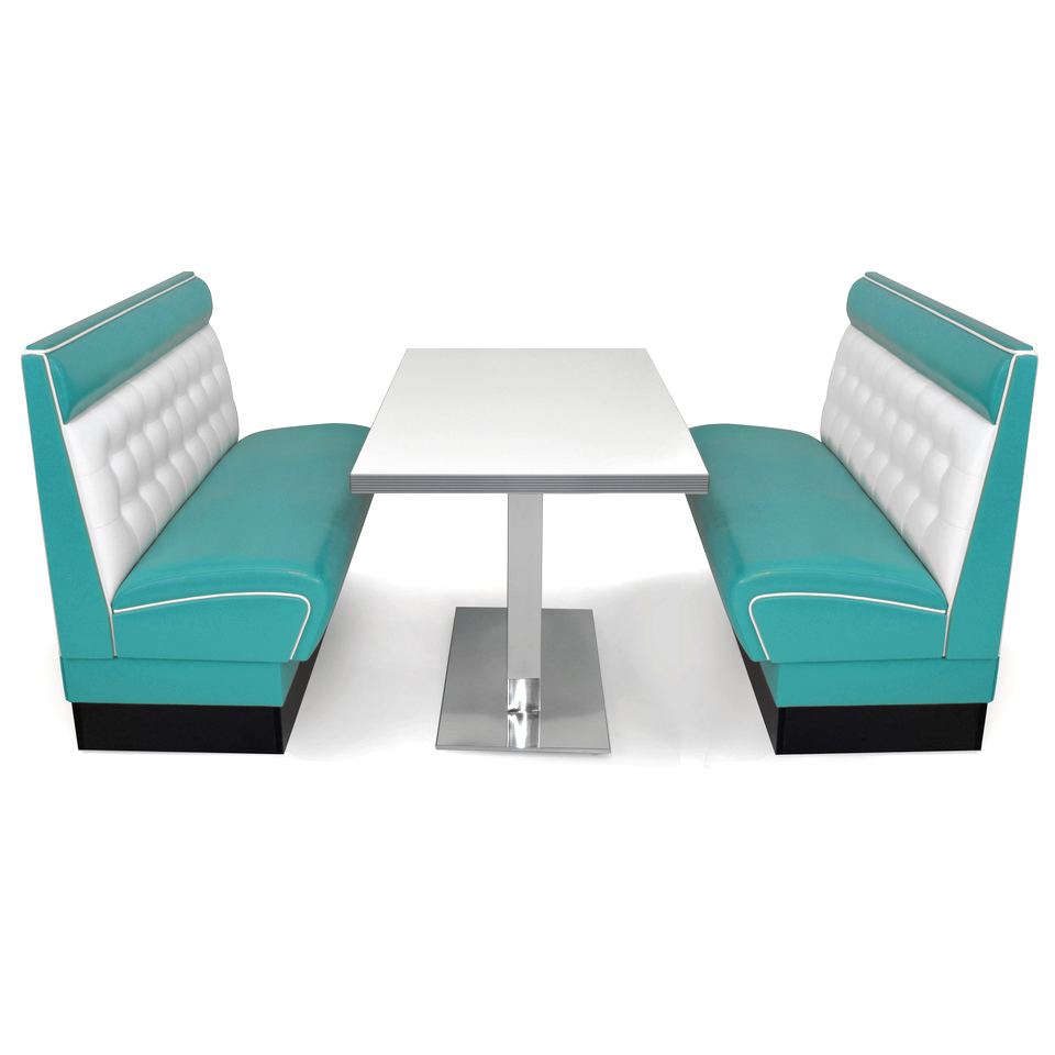 American Diner Set Pender II Türkis matt - weißer Tisch