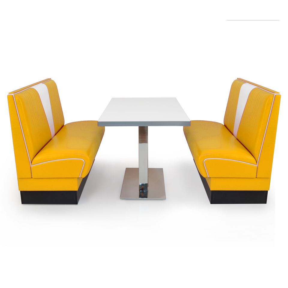 American Diner Set II Omaha Gelb glänzend - weißer Dinertisch