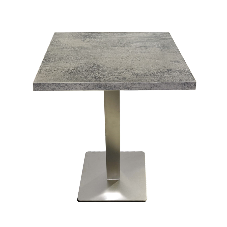 Mora Restaurant Tisch Grau Betonoptik 60x60cm Edelstahl