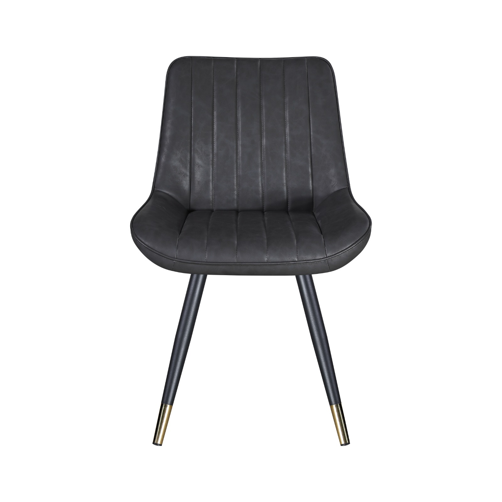 Gastronomie Stuhl Jessie Kunstleder Grau Retro Design