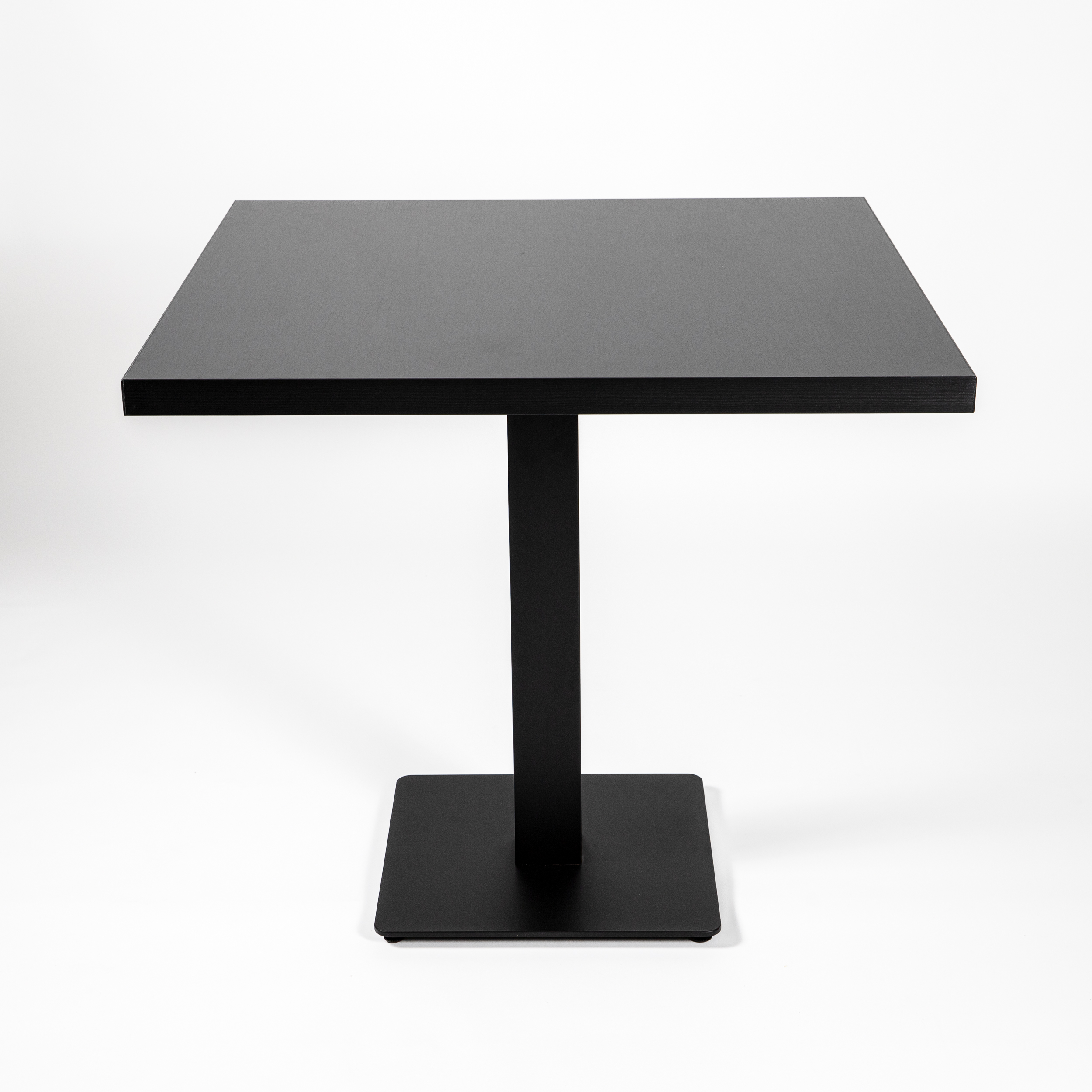 Restaurant Tisch Schwarz 50x50cm Tischbein Edelstahl Silber