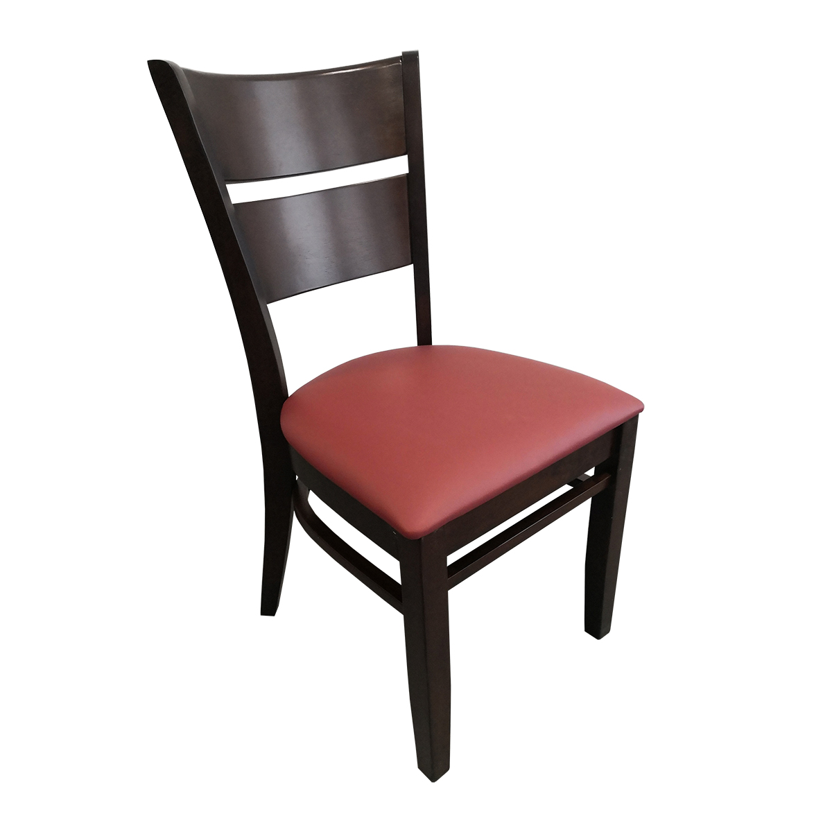 Restaurant Stuhl Kelly Kunstleder Kolonialbraun Rot - montiert